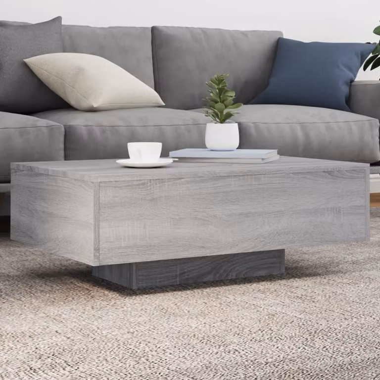vidaXL Tavolino da Soggiorno Moderno in Legno Grigio L: 85 cm, P: 55 cm, H: 31 cm