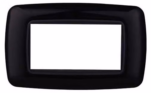 Ettroit placca compatibile Bticino Livinglight 4 moduli plastica bombata colore nero - LN88402