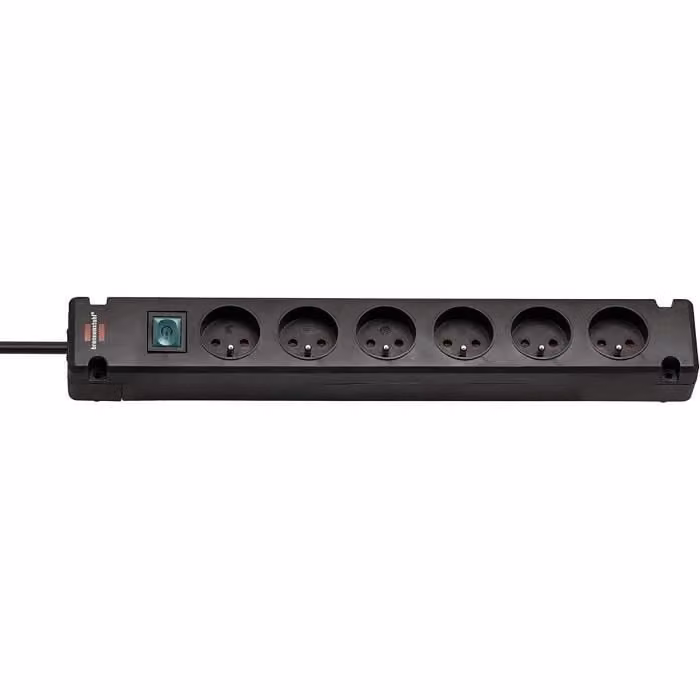 BRENNENSTUHL BREMOUNTA presa 6 prese 3m (H05VV-F3G1.5 con interruttore), nero