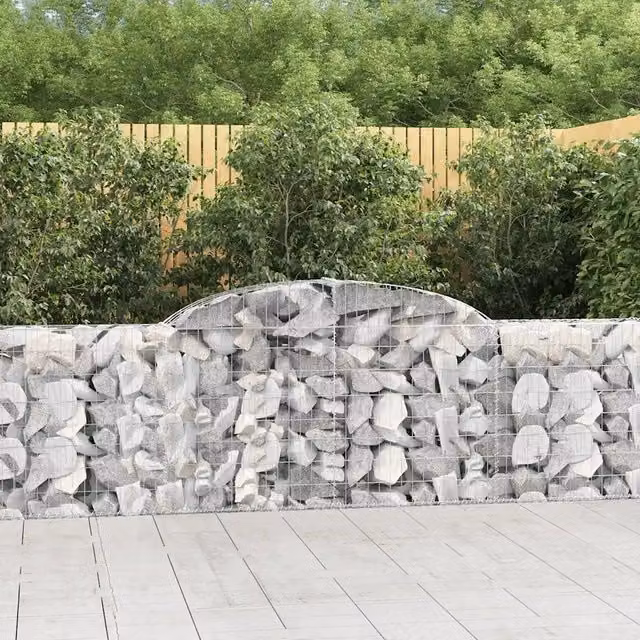 Cesti Gabbioni ad Arco 7 pz 300x30x80/100 cm Ferro Zincato 3146508