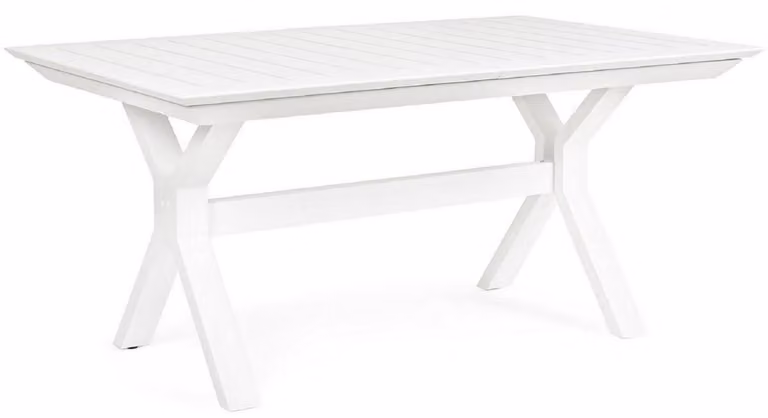 Tavolo da giardino Casa Padrino bianco 180-240 x 100 x h. 76 cm - Tavolo da pranzo allungabile in alluminio verniciato a polvere - Tavolo da giardino e patio - Mobili da giardino e patio