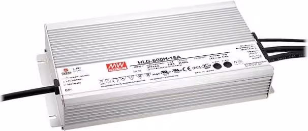 Meanwell MEAN WELL HLG-600H-12A - 600 W - IP65 - 90 - 305 V - 12 A - 40 V - 144 mm