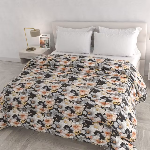 Trapunta Infinity matrimoniale Black Flowers Datex