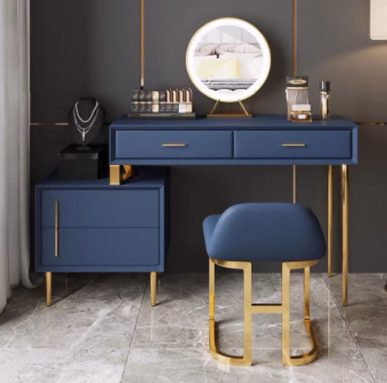 Schminktisch Spiegel Hocker Komplett Set Kommode Schlafzimmer 2tlg. Konsole