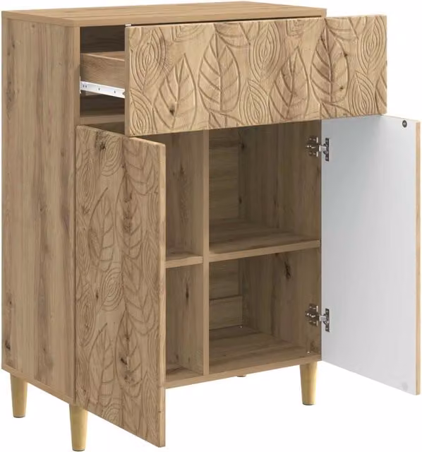 Credenza Buffet da pranzo in Rovere Artigianale Marrone L: 66 cm, P: 34,5 cm, H: 90 cm