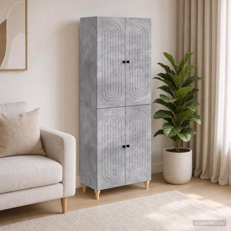 Set di mobili moderno vidaXL in MDF grigio opaco composto da lowboard e pensili da parete per soggiorno o camera da letto L/P/H: 90,0 x 34,5 x 66,0 cm e 45,97 x 2,0 x 4,0 cm