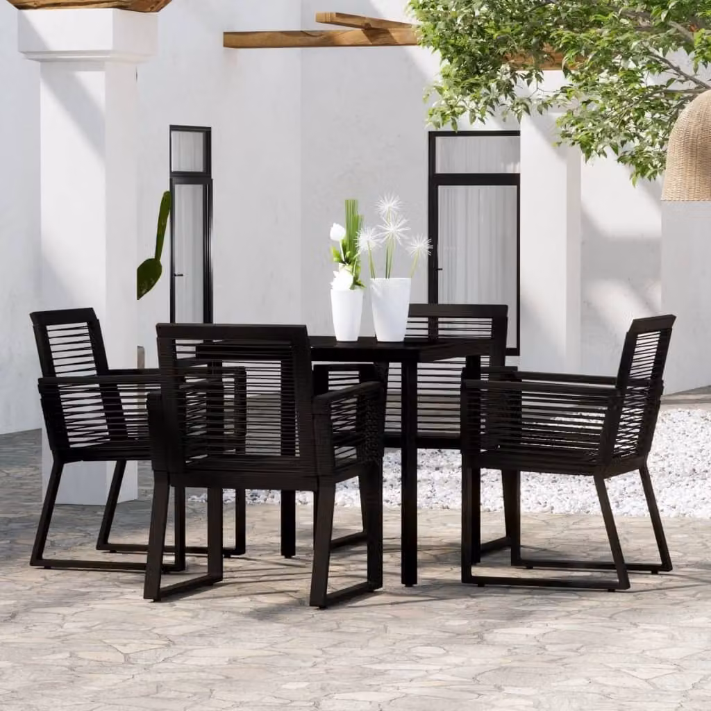 Maison Exclusive - Set da pranzo da giardino 5 pezzi nero