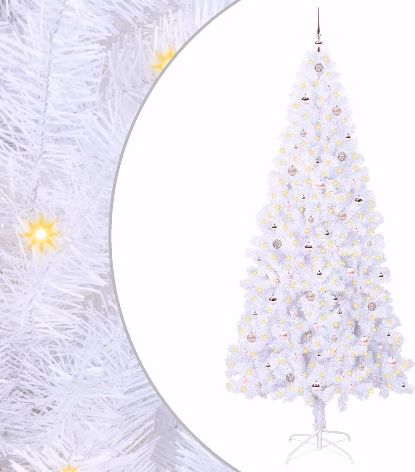 Albero di Natale artificiale Bianco 240 cm PVC e Acciaio