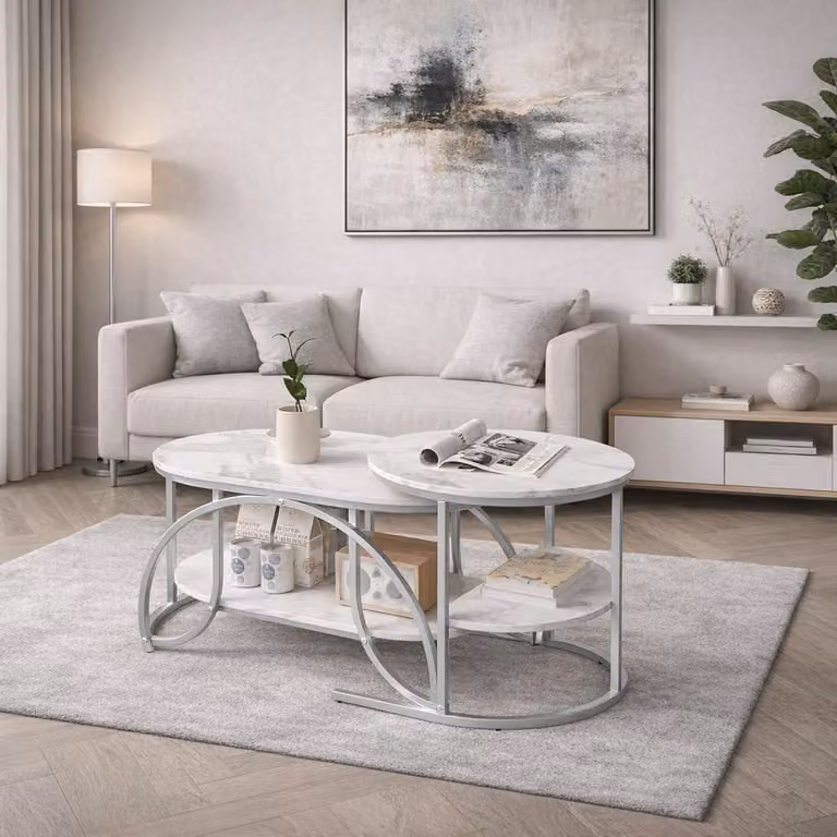Set di 2 tavolini moderni con spazio contenitore