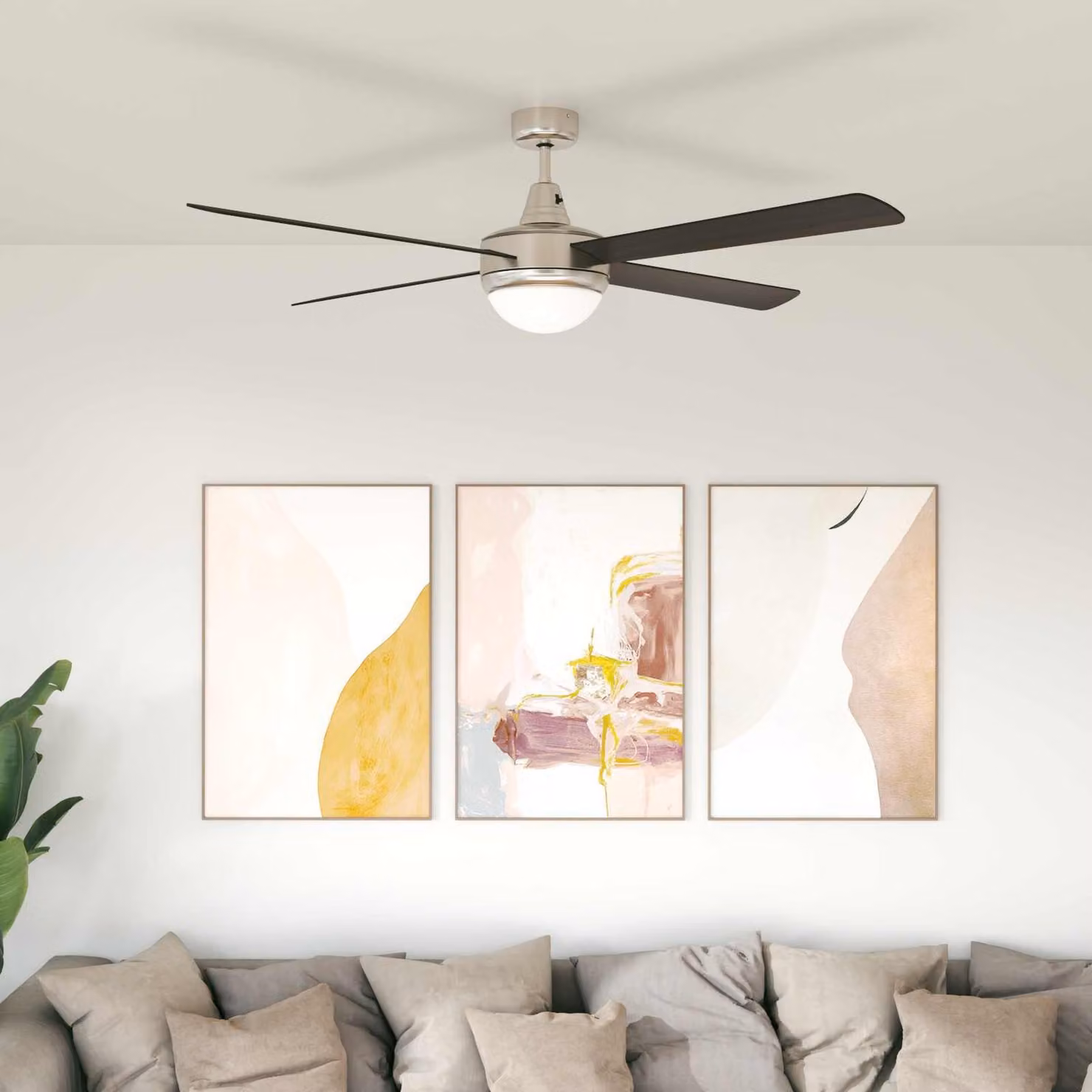 vidaXL Ventilatore da soffitto con luce e telecomando, marrone e argento, Ø 130 cm