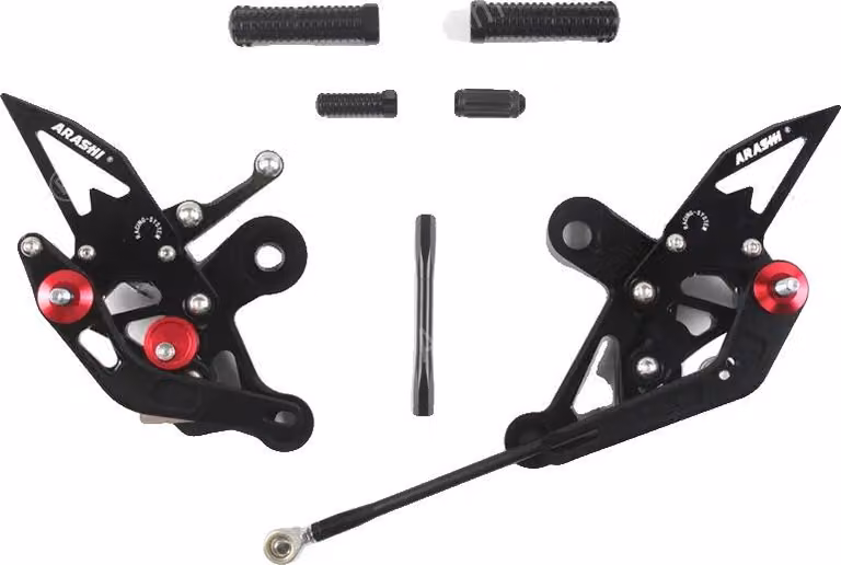 Poggiapiedi regolabili per motociclisti, alluminio resistente, compatibile con Yamaha, montaggio preciso, nero