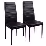 Set di sedie da pranzo, disponibili in confezioni da 2, 4, 6 o 8 pezzi. Sedie per cucina e soggiorno, realizzate in ecopelle, colore: nero; confezione: 2 pezzi
