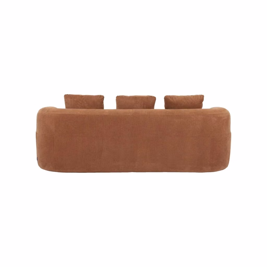 Divano a 3 posti SWEEEK in tessuto moderno color arancione terracotta con cuscini inclusi – 2