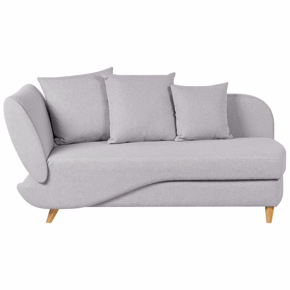 Divano angolare con chaise longue a sinistra BELIANI in tessuto grigio, design moderno con contenitore e funzione letto, L/P/H: 235 x 155 x 76 cm – 2