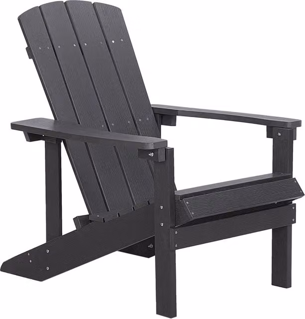 Sedia da giardino in plastica grigio scuro in legno resistente agli agenti atmosferici in stile moderno