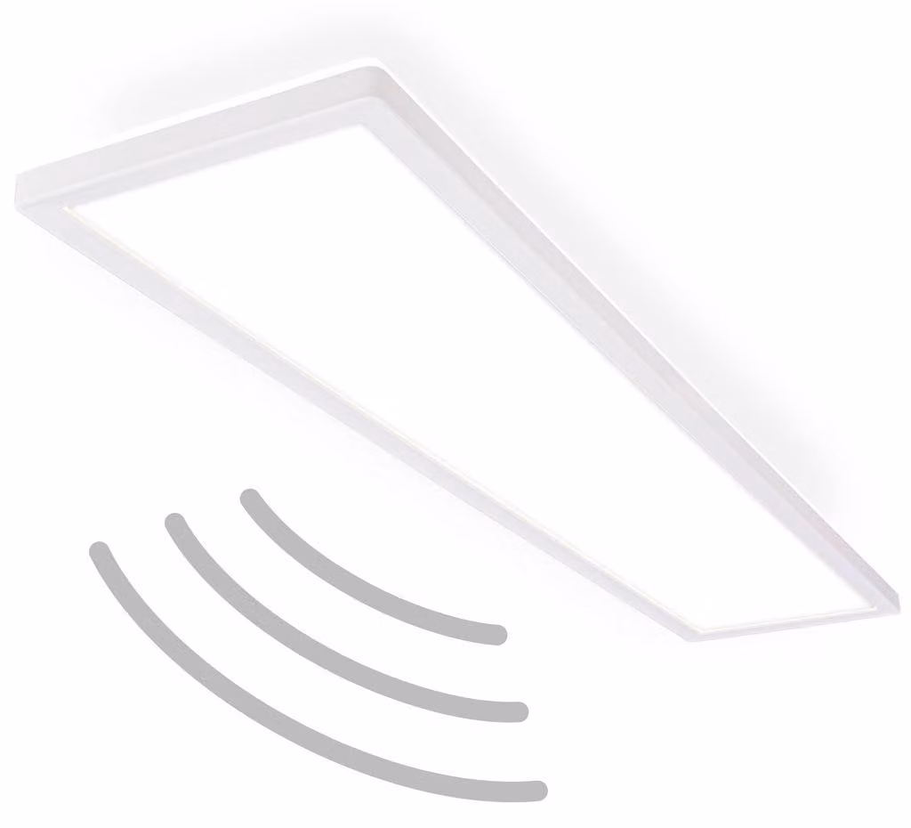 Plafoniera LED ultrapiatta con rilevatore di movimento - IP44 Plafoniera LED per bagno Plafoniera per bagno, pannello a soffitto ultrapiatto per ambienti umidi, 98 x 20 x 3 cm (LxLxH)