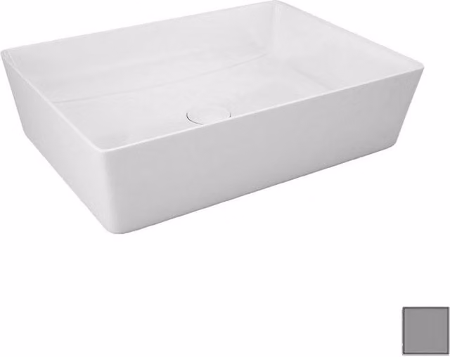 Lavabo da appoggio feeling rettangolare grigio opaco