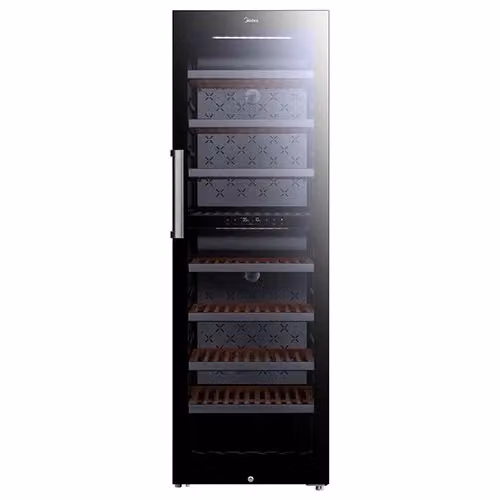 Cantinetta per vino Midea MDRW562FGG22 Black con porta in vetro, capacità 193 bottiglie, Classe Energetica G, L/P/H: 59,5 x 70,5 x 184,5 cm – 2