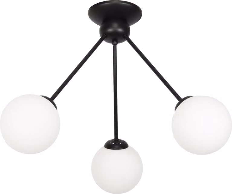 Lampada da soffitto con paralume nero e sfere di vetro LINDOS 14-852