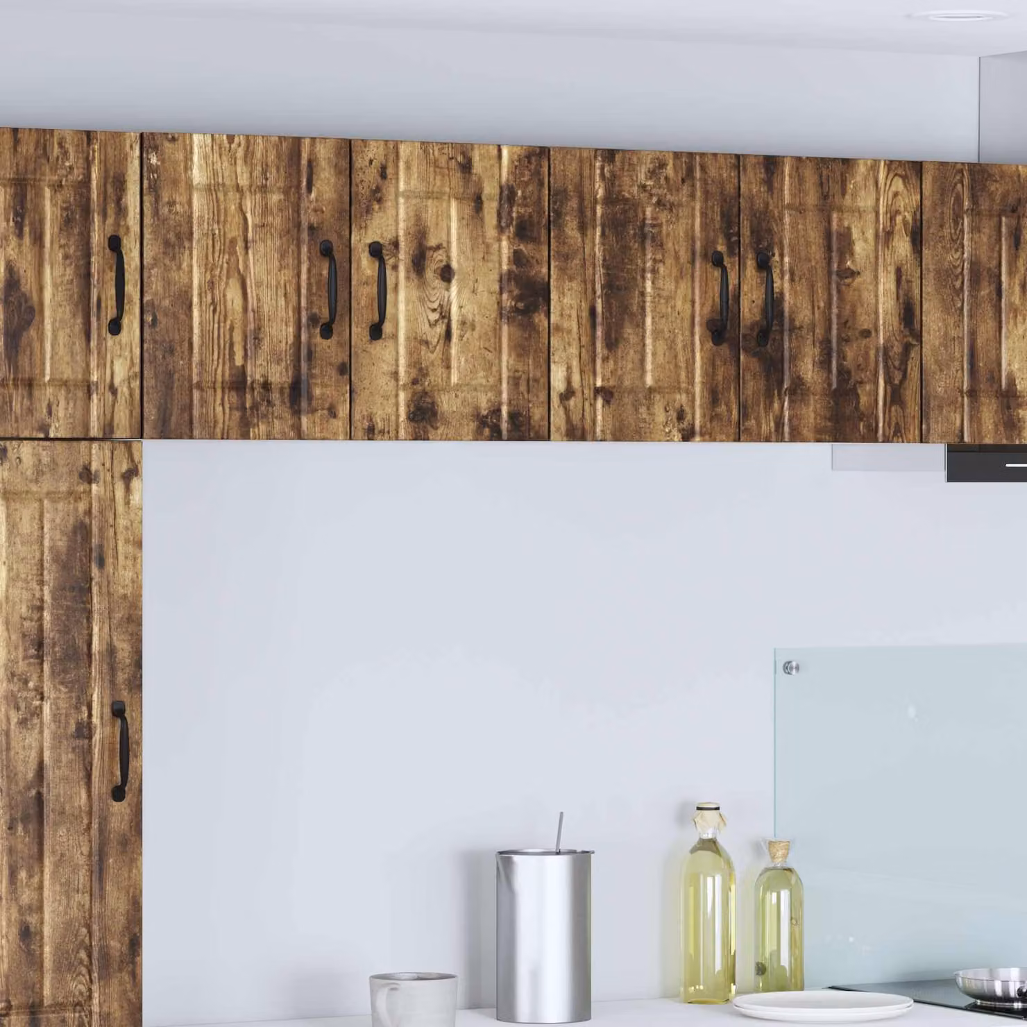Set di 2 armadietti a muro vidaXL LUCCA in legno ingegnerizzato Rovere Fumo, colore marrone, L: 60 cm, H: 40 cm, P: 31 cm