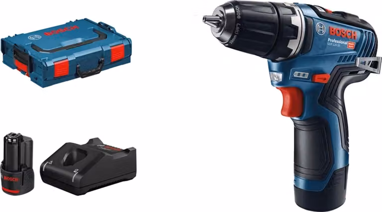 Avvitatore a batteria Bosch GSR 12V-35, 2 batterie GBA 12V 3,0 Ah, L-BOXX, 1 pz.