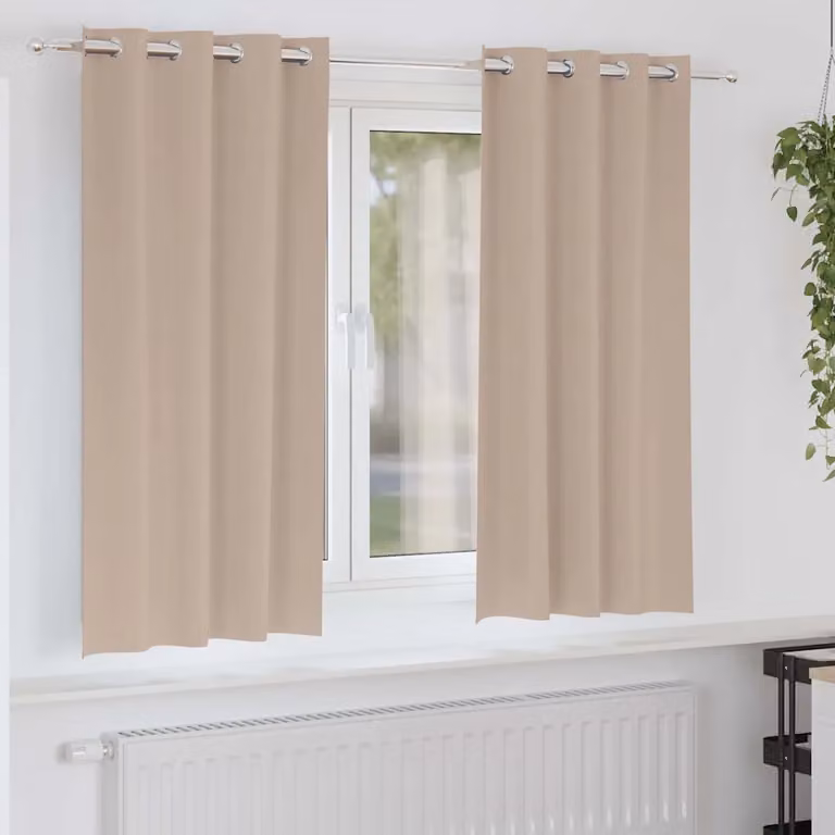 vidaXL Tende Blackout con Anelli 2 pz Tortora 175 x 140 cm Poliestere