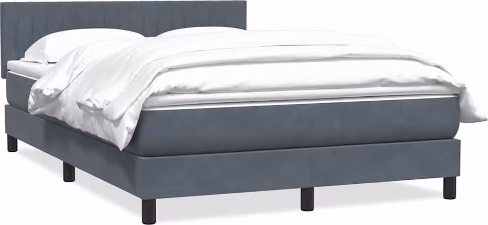 Maison Exclusive - Letto box spring con materasso grigio scuro 160x210 cm velluto
