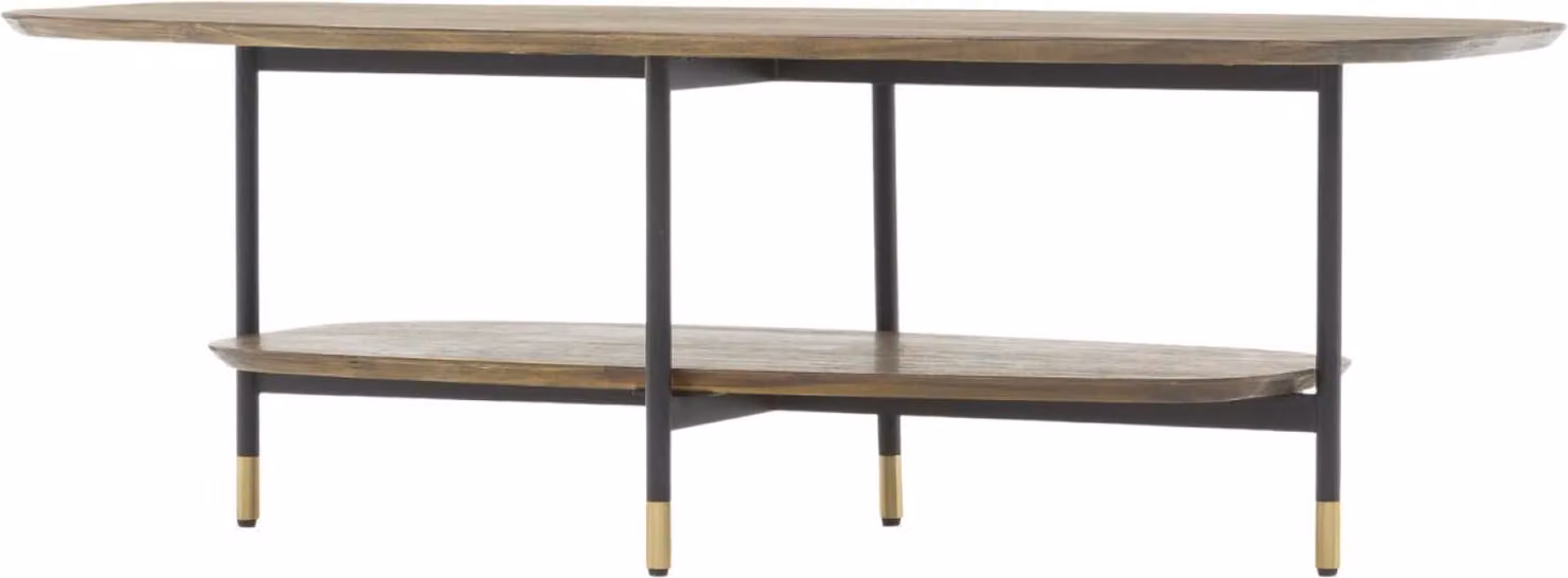 Tavolino FURNLUX Labyrinth Marrone e Oro e Nero 120cm / Colore principale: Marrone / Dimensioni: 120 x 40 x 60 cm