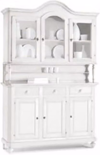 Credenza cristalliera napoletana in legno 3 ante stile carabiniera Shabby chic bianca