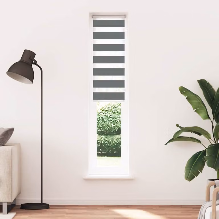 vidaXL Tenda a Rullo Zebra Nero Larghezza Tessuto 115,9 cm Poliestere