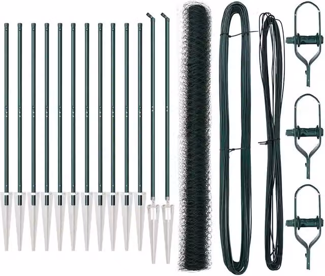 Palo per recinzione tondo in acciaio e PVC verde DESIGN IN Altezza: 160 cm, Diametro: 27 cm, Lunghezza: 3,2 cm