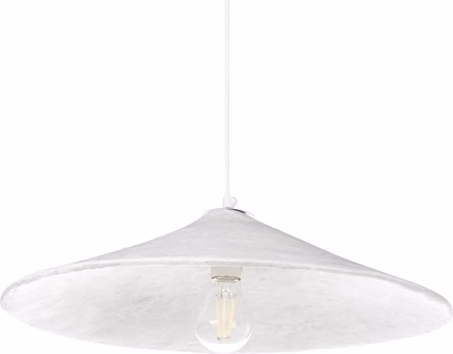 Lampada a sospensione BELIANI in cartapesta bianca con design organico naturale