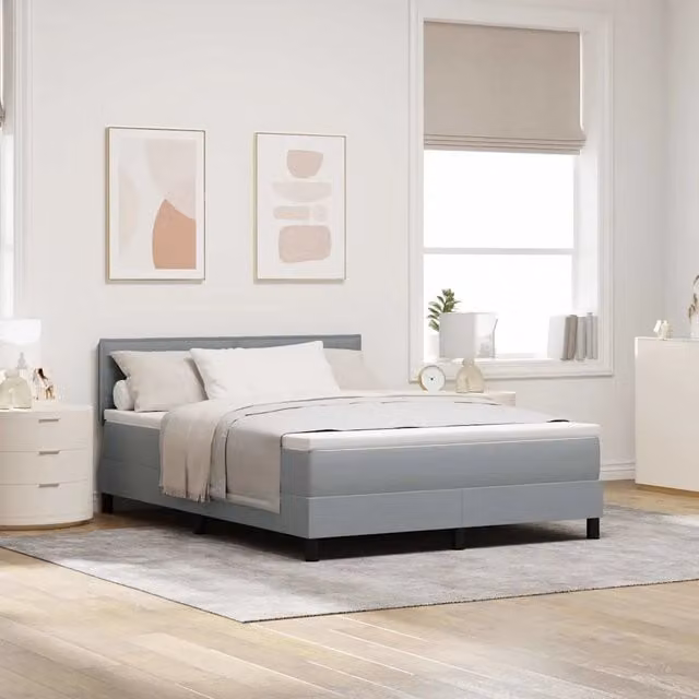 Letto ibrido con testiera vidaXL in tessuto grigio L: 160 cm, P: 200 cm, H: 163 cm – 1