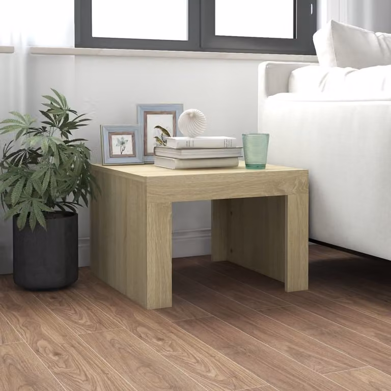 The Living Store tavolino in rovere Sonoma 50x50x35 cm materiale a base di legno