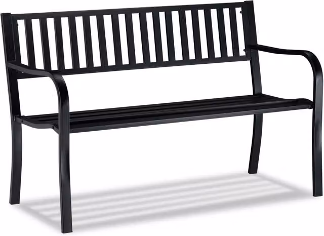 Panca da giardino decorativa vintage 120 x 50 x 80 cm per 2 persone in metallo nero 13_0004983