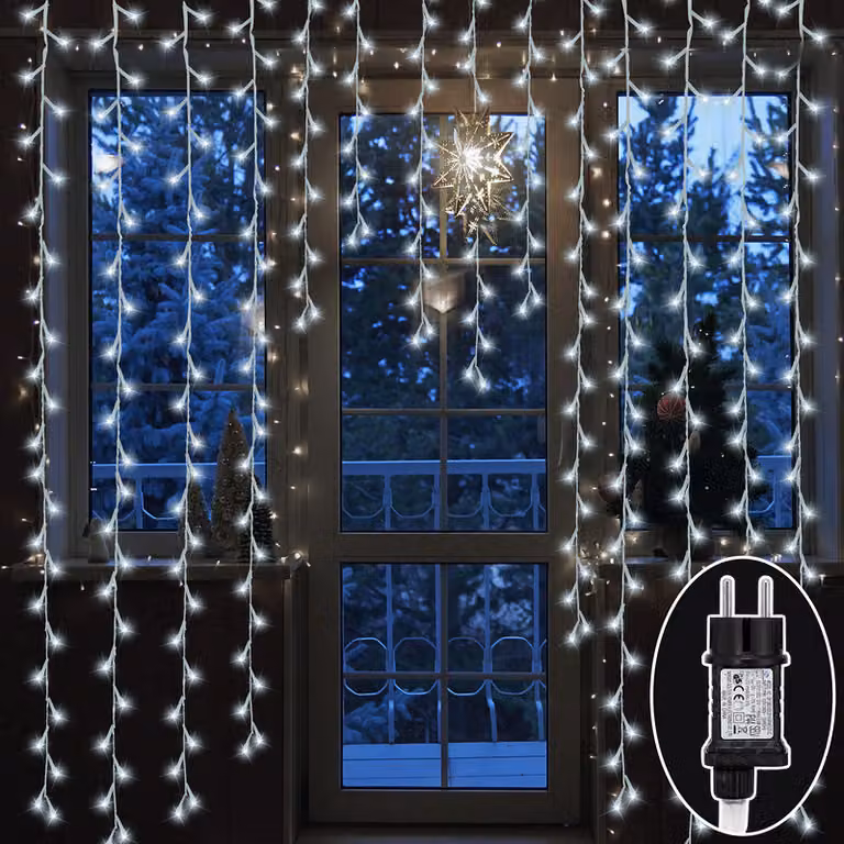 Jopassy 30M 300 LED luci fiabesche bianco freddo 8 modalità di luce festa giardino interno esterno decorazione luci di Natale