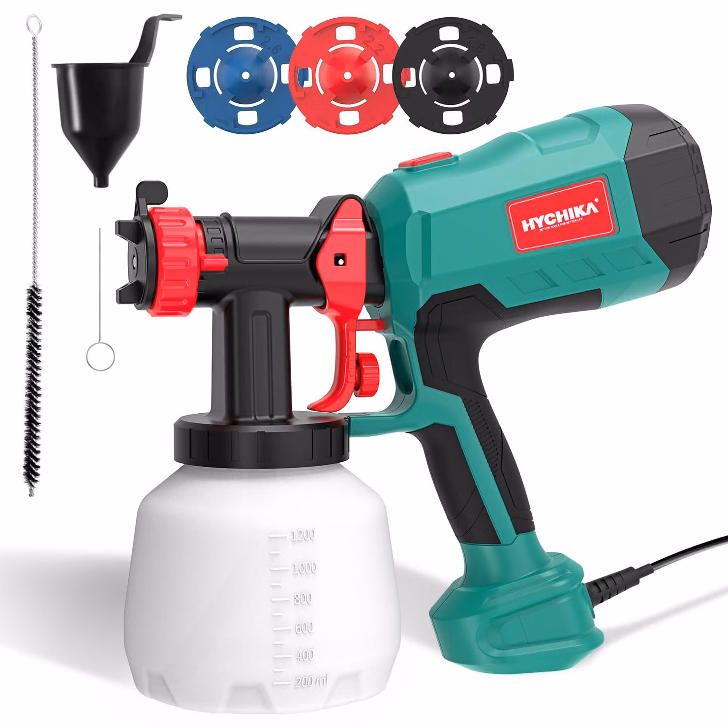 Sistema di verniciatura a spruzzo con pistola a spruzzo HVLP da 600 W e contenitore da 1200 ml