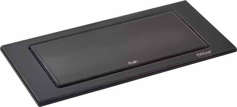 Presa di corrente EVOline Backflip - presa di corrente a scomparsa 2 volte con caricatore USB-C, plastica / vetro nero opaco