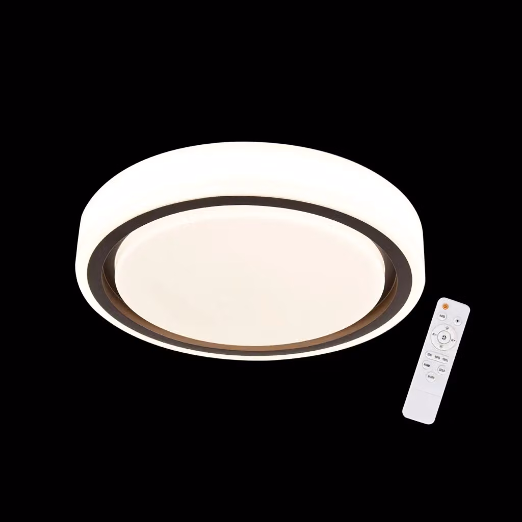 LÚZETE Lampada da Soffitto LED Harmony Dimmerabile con Telecomando, Bianco e Marrone – 2