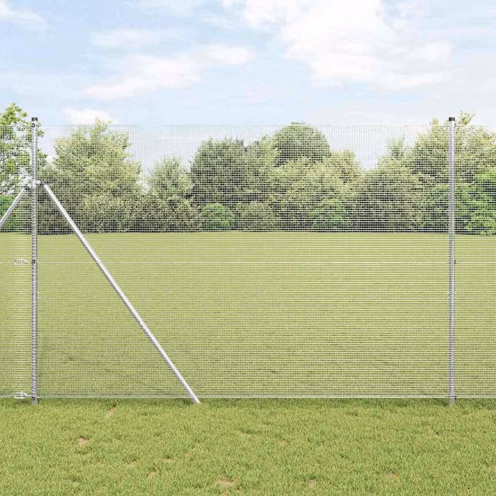 Maison Exclusive - Palo della recinzione Argento 25 x 1,6 m (rete 12 x 12 mm)