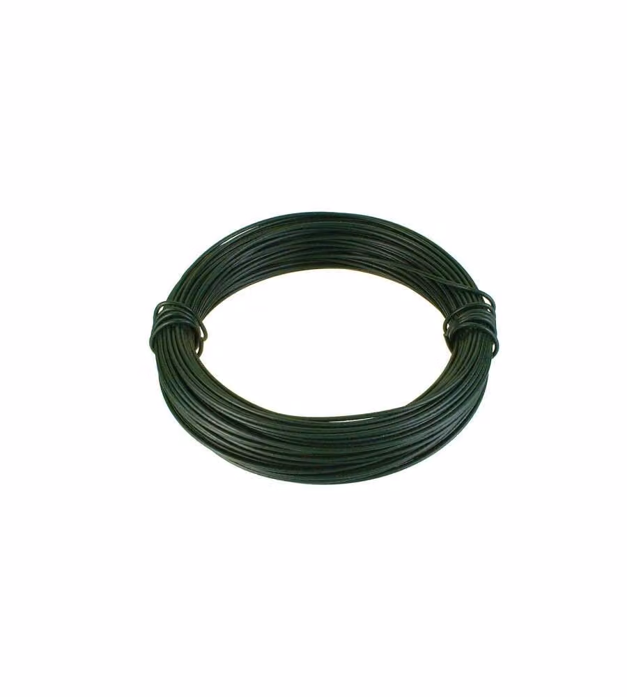 Filo di ferro zincato rivestito PVC verde Diam. 1,0 mm. 24 mt.