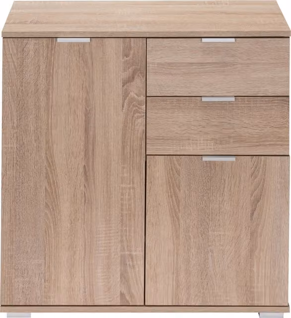 Credenza Alba Casaria bianca con 2 ante e cassetti stile moderno per soggiorno