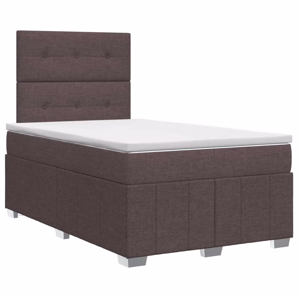Letto box spring con materasso a molle insacchettate vidaXL, marrone e bianco, L/P: 120 x 200 cm – 2