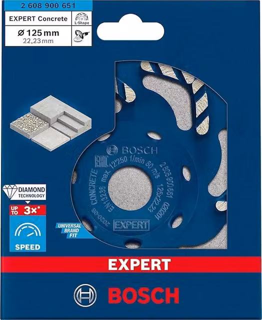 Mola a tazza diamantata EXPERT Concrete 125 x 22,23 x 4,5 mm - 2608900651 -