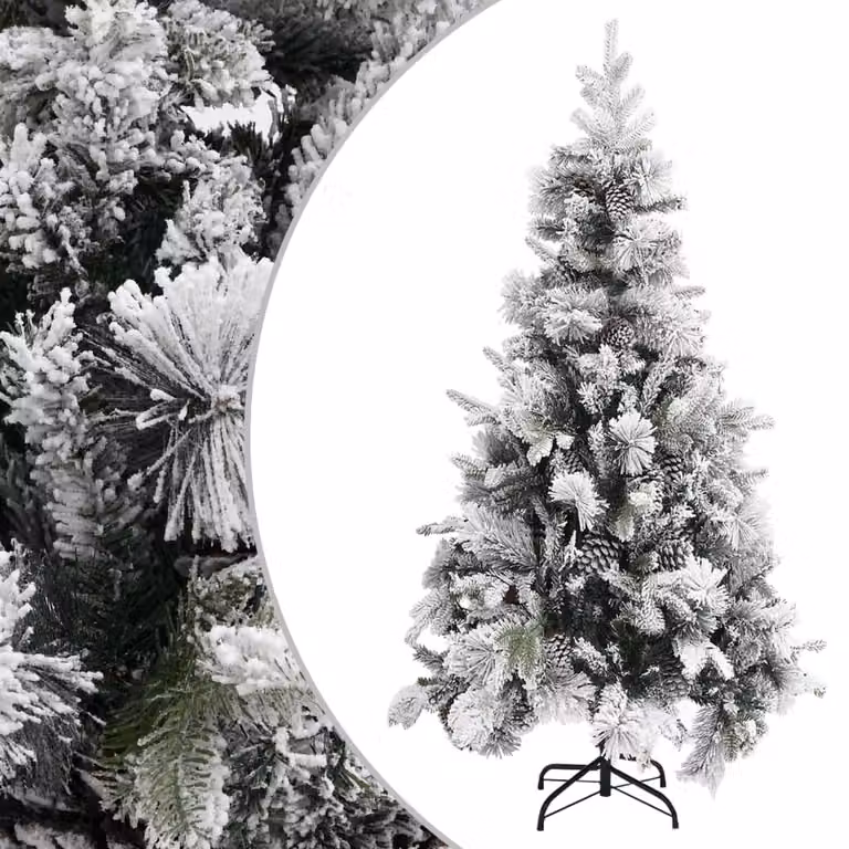Maison Exclusive - Albero di Natale con decorazioni a forma di pigna, altezza 225 cm, realizzato in PVC e PE