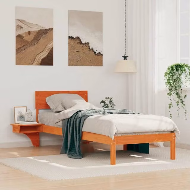 Struttura letto in pino massello vidaXL marrone cerato con cassetti L 190 x L 75 x H 148,5 cm