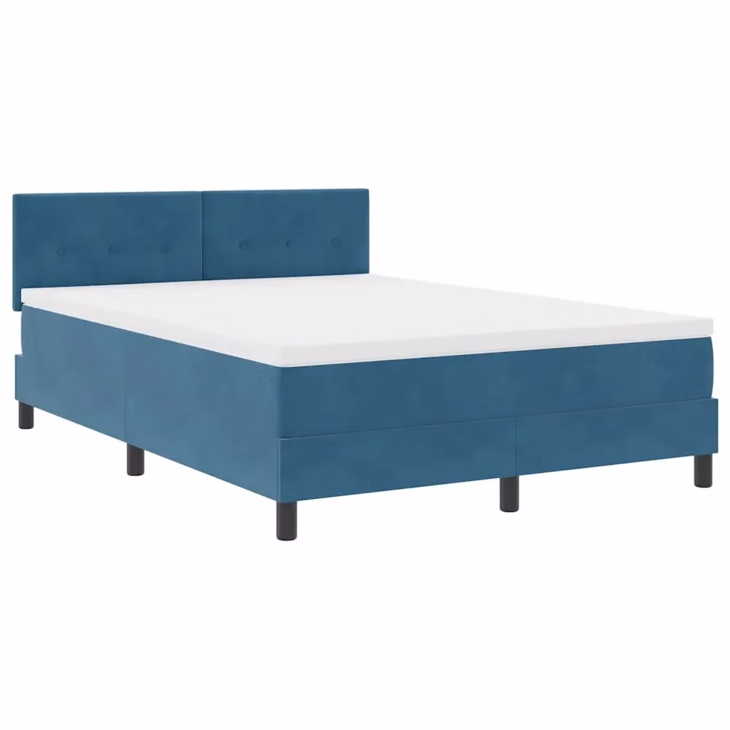Letto a molla con illuminazione LED vidaXL in velluto blu, L/P: 160 x 200 cm – 2