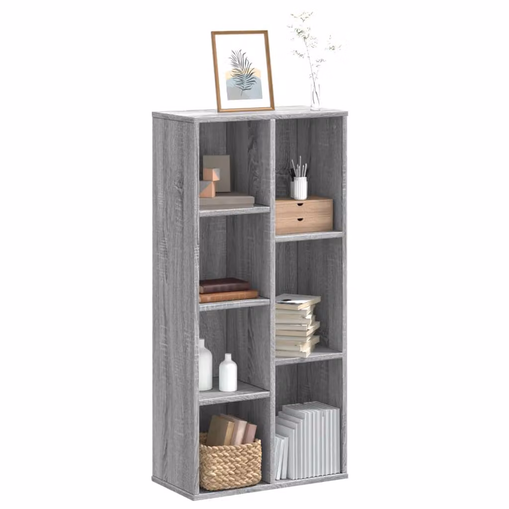 Libreria moderna vidaXL in legno MDF Grigio per soggiorno o ufficio, L 50 cm, P 25 cm, H 105 cm