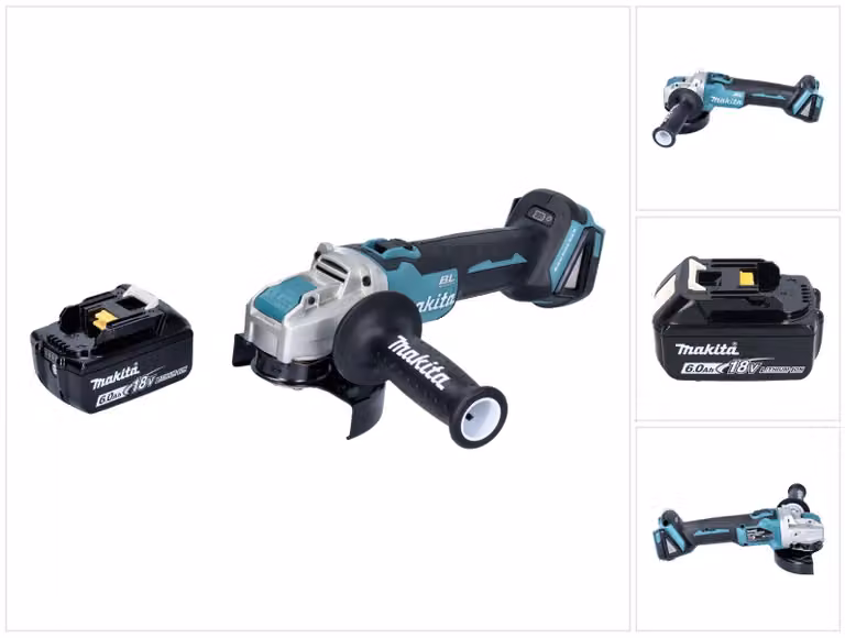 Makita DGA 521 G1X1 Smerigliatrice angolare a batteria 18 V 125 mm X-LOCK Brushless + 1 batteria ricaricabile 6,0 Ah - senza caricabatterie