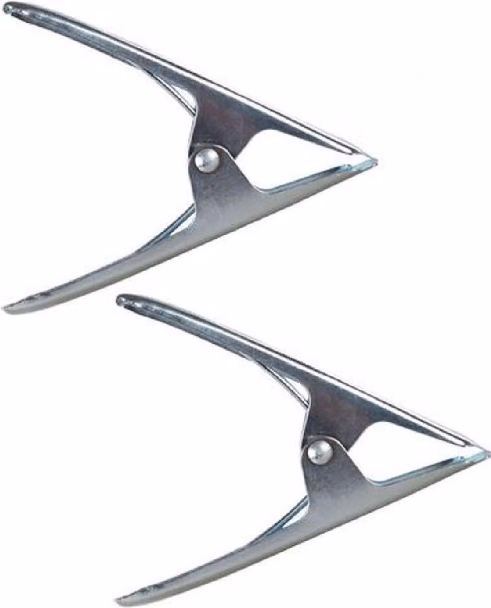 Set di 2 supporti a morsetto posteriori, metallo lucido, 15 cm, StudioKing